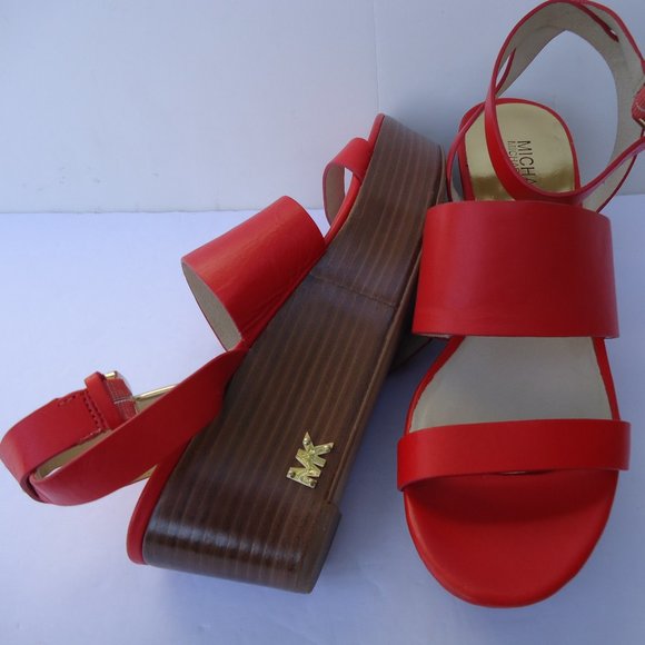 SIZE 8M. Michael by Michael Kors wedge heel sandals. - Picture 1 of 8